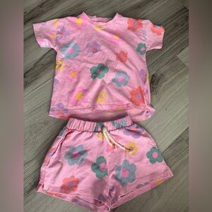 Zara Kids Floral shirt and short Set - Pink and floral 2t-3t